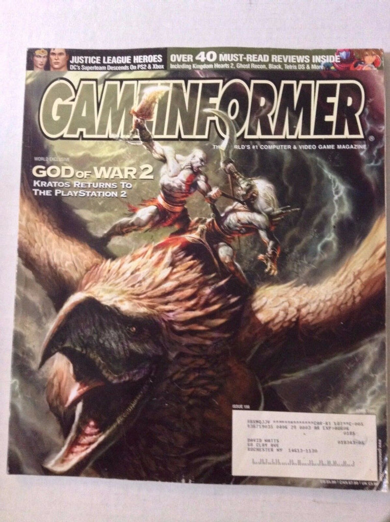 Gameinformer Magazine God Of War 2 No.156 April 2006 022617NONRH