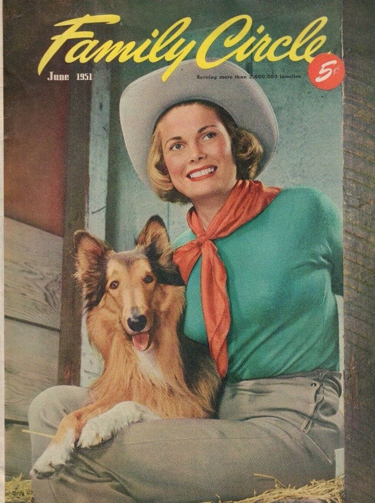 Family Circle Magazine Visiting Fireman Cowgirl w Collie June 1951 010818nonr
