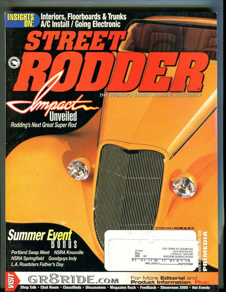 Street Rodder Magazine October 2000 Impact Unveiled EX w/ML 042117nonjhe