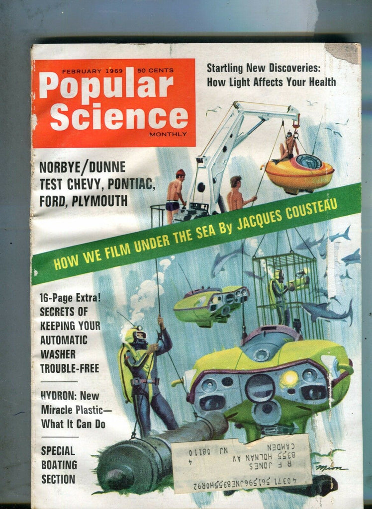 Popular Science Magazine February 1969 Jacques Costeau 063017nonjhe2