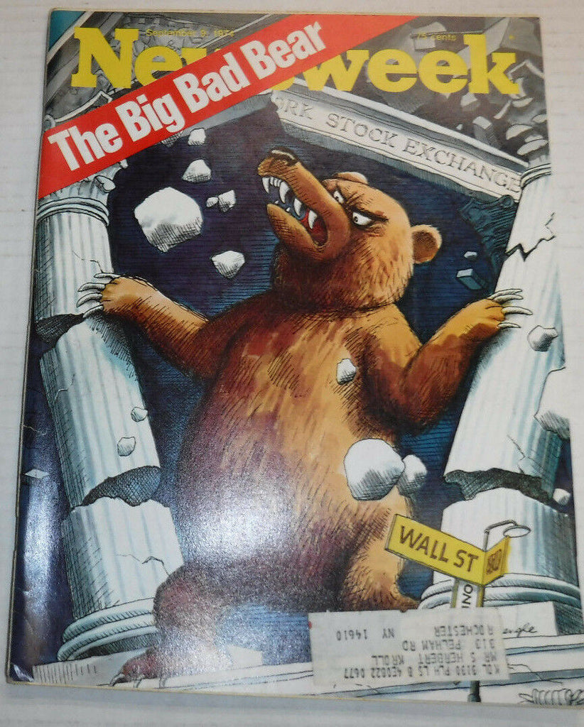 Newsweek Magazine The Big Bear On Wall Street September 9, 1974 100316R
