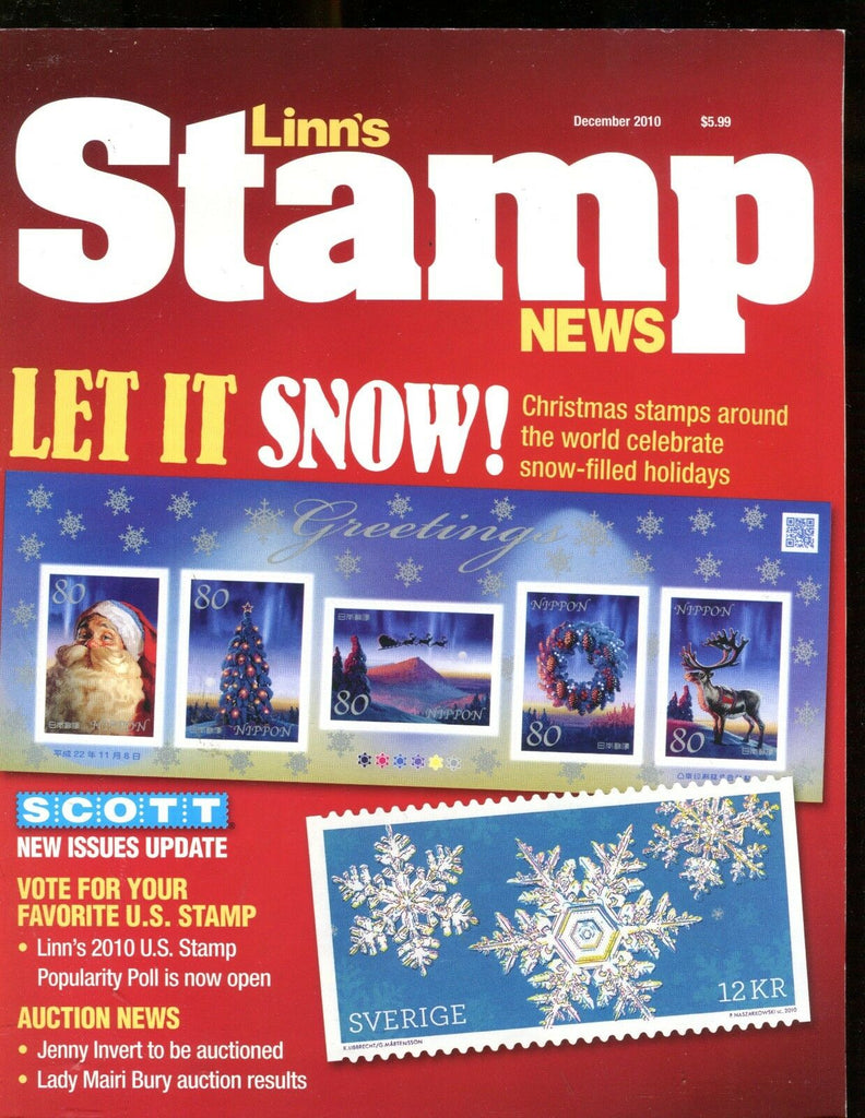Linn's Stamp News Magazine December 2010 Christmas Stamps EX No ML 011717jhe
