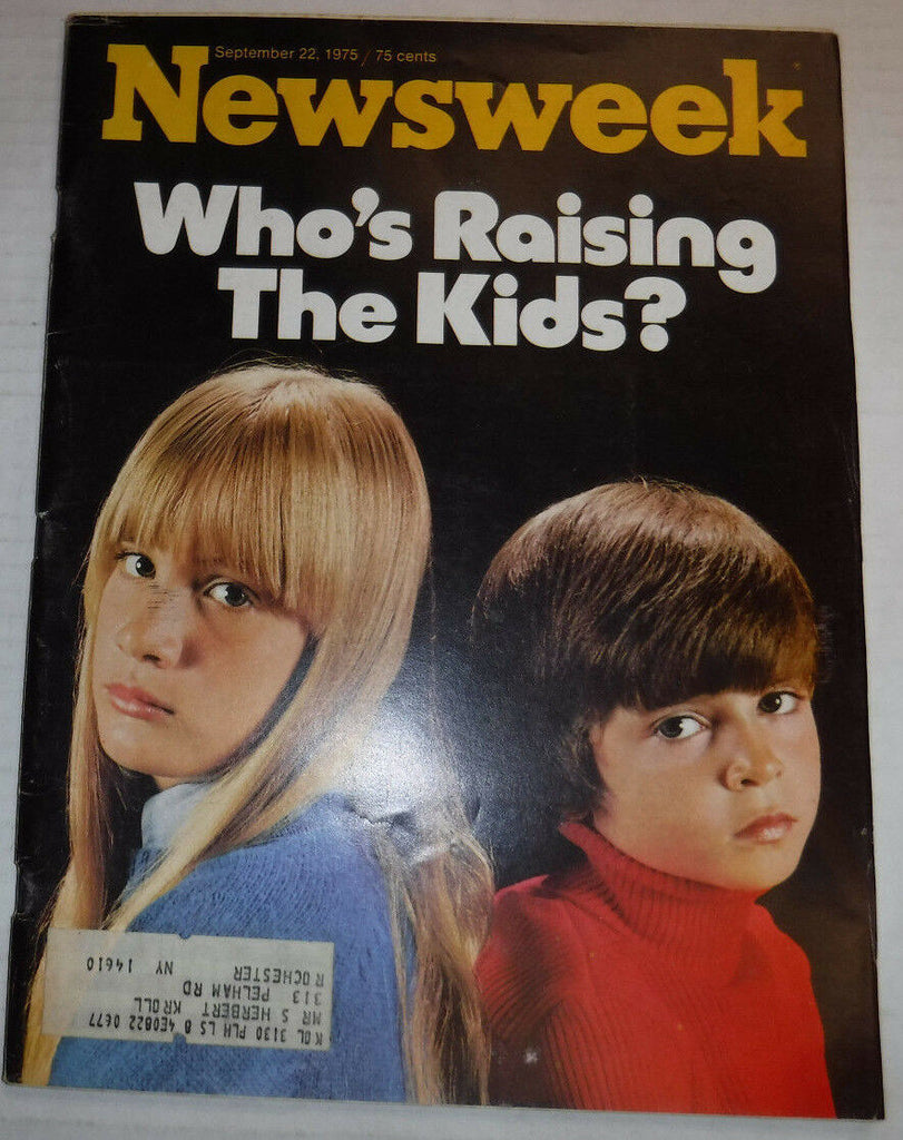 Newsweek Magazine Who's Raising The Kids September 22, 1975 100316R
