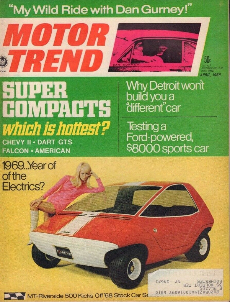 Motor Trend April 1968 Richard Svenson Ralph Stein Electric Cars w/ML 122218DBE