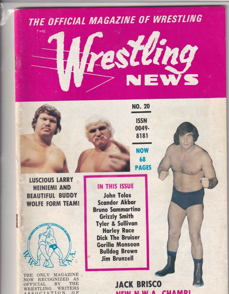 Wrestling News Jack Brisco Larry Heiniemi Buddy Wolfe No.20 1973 062319nonr