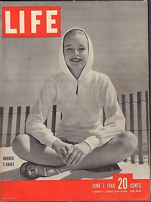 Life Magazine June 7 1948 Birthday Hooded T-Shirt VG 060316DBE