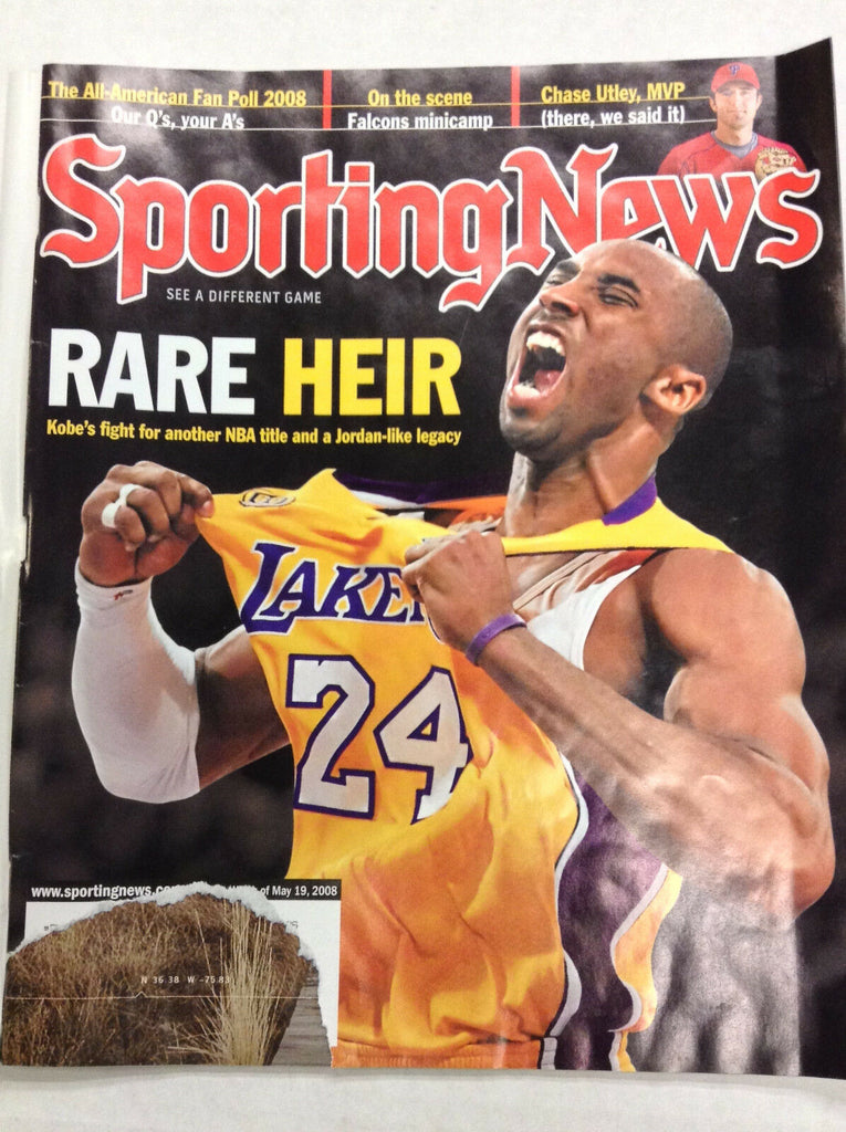 Sporting News Magazine Kobe Bryant Chase Utley May 19, 2008 020817RH