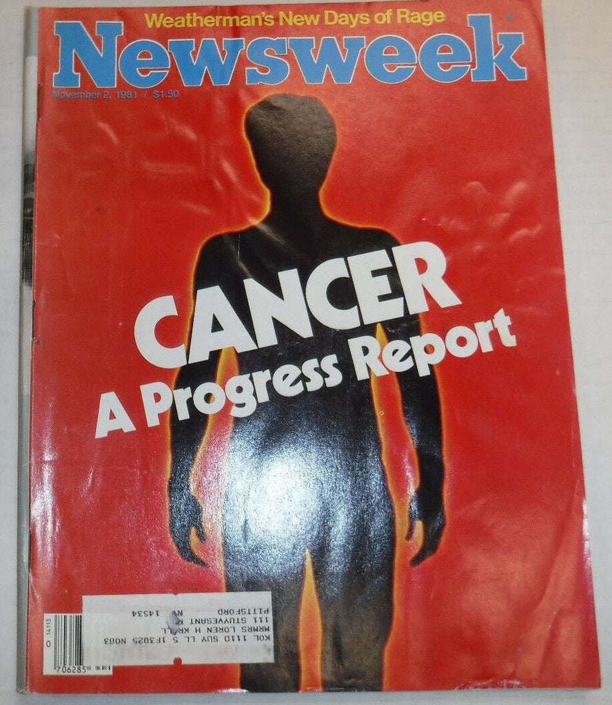 Newsweek Magazine Cancer Progress Report November 2, 1981 100716R2