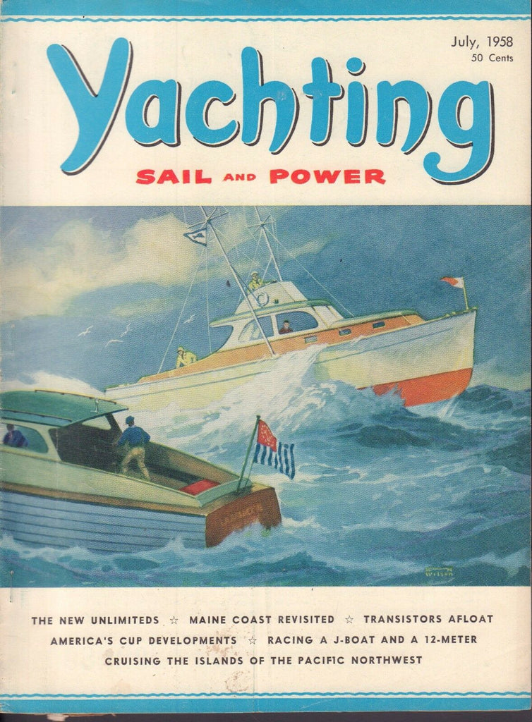 Yachting July 1958 Maine Coast, Transistors, J-Boat 050817nonDBE