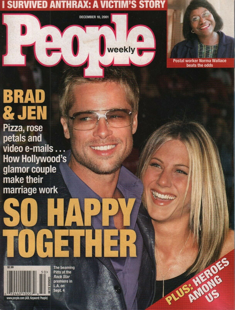People Weekly December 10 2001 Brad Pitt Jennifer Aniston 022120AME