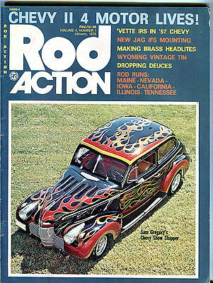 Rod Action Magazine January 1975 Sam Gregory Chevy Show Stopper VGEX 062116jhe