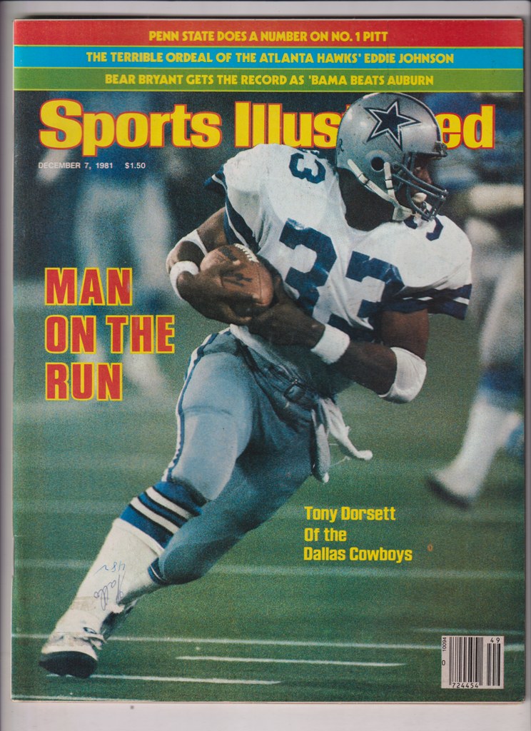 Sports Illustrated Mag Tony Dorsett Dallas Cowboys December 7, 1981 011120nonr