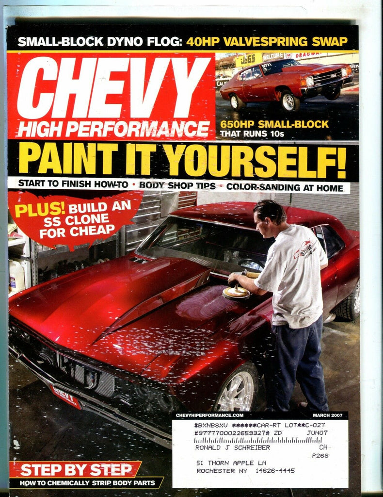 Chevy High Performance Magazine March 2007 SS Clone EX w/ML 050517nonjhe