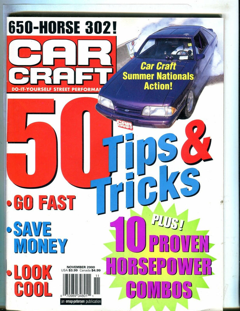 Car Craft Magazine November 2000 Tips Tricks EX No ML 051117nonjhe