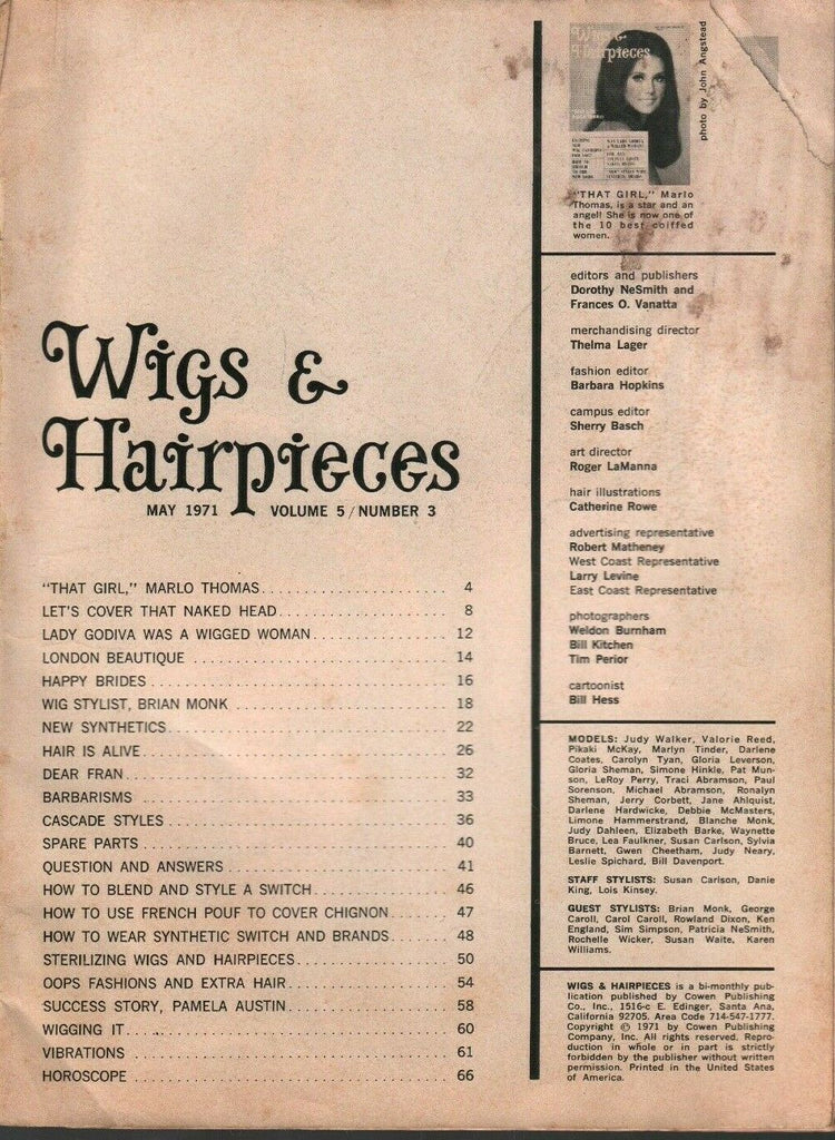 Wigs & Hairpieces May 1971 Mario Thomas No Cover 022620AME2