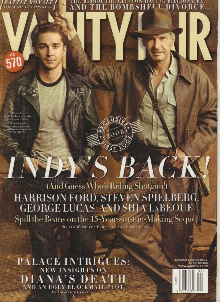 Vanity Fair February 2008 Harrison Ford Shia LaBeouf George Lucas 012519DBE