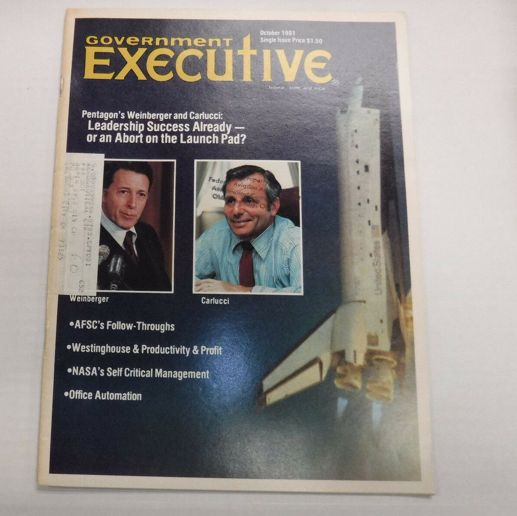 Government Executive Magazine Pentagon's WEinberger October 1981 FAL FAA 102516R