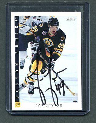 Autographed Signed 1993-94 Score #330 Joe Juneau Bruins jh38