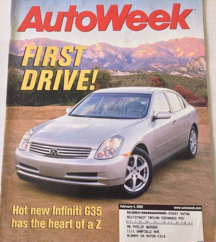 AutoWeek Magazine Infiniti G35 Beyond The Z February 4, 2002 080217nonrh