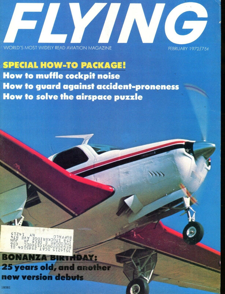 Flying Magazine February 1972 Bonanza Birthday EX w/ML 112916jhe