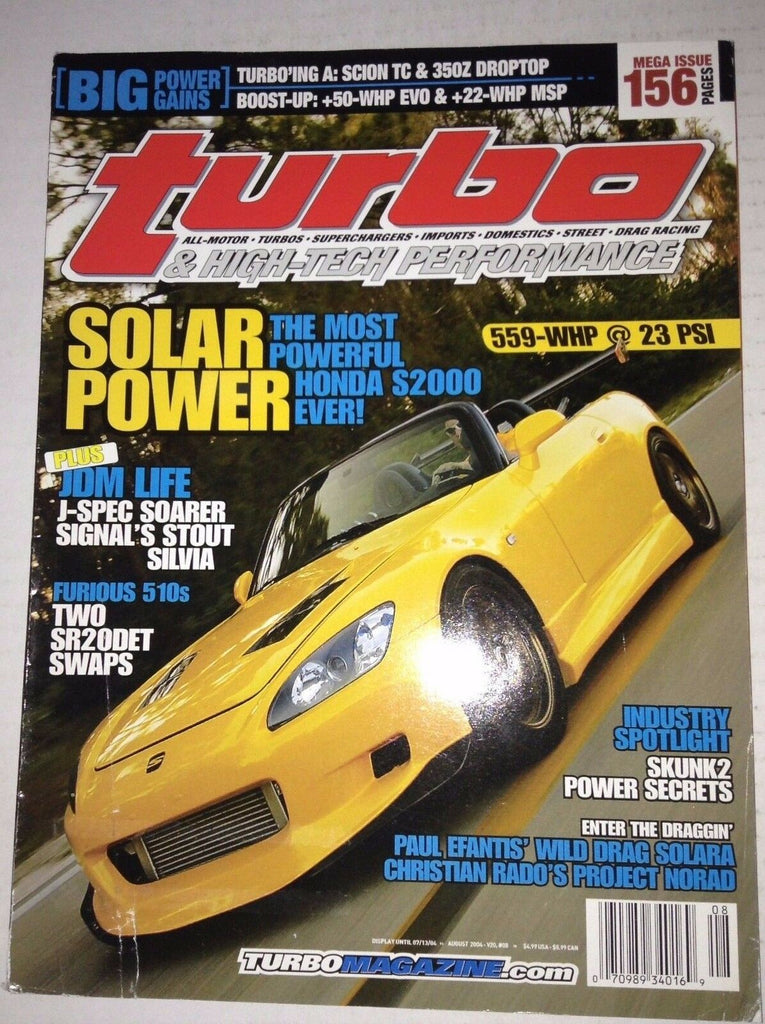 Turbo Magazine Solar Power Skunk 2 Power Secrets August 2004 041917nonrh