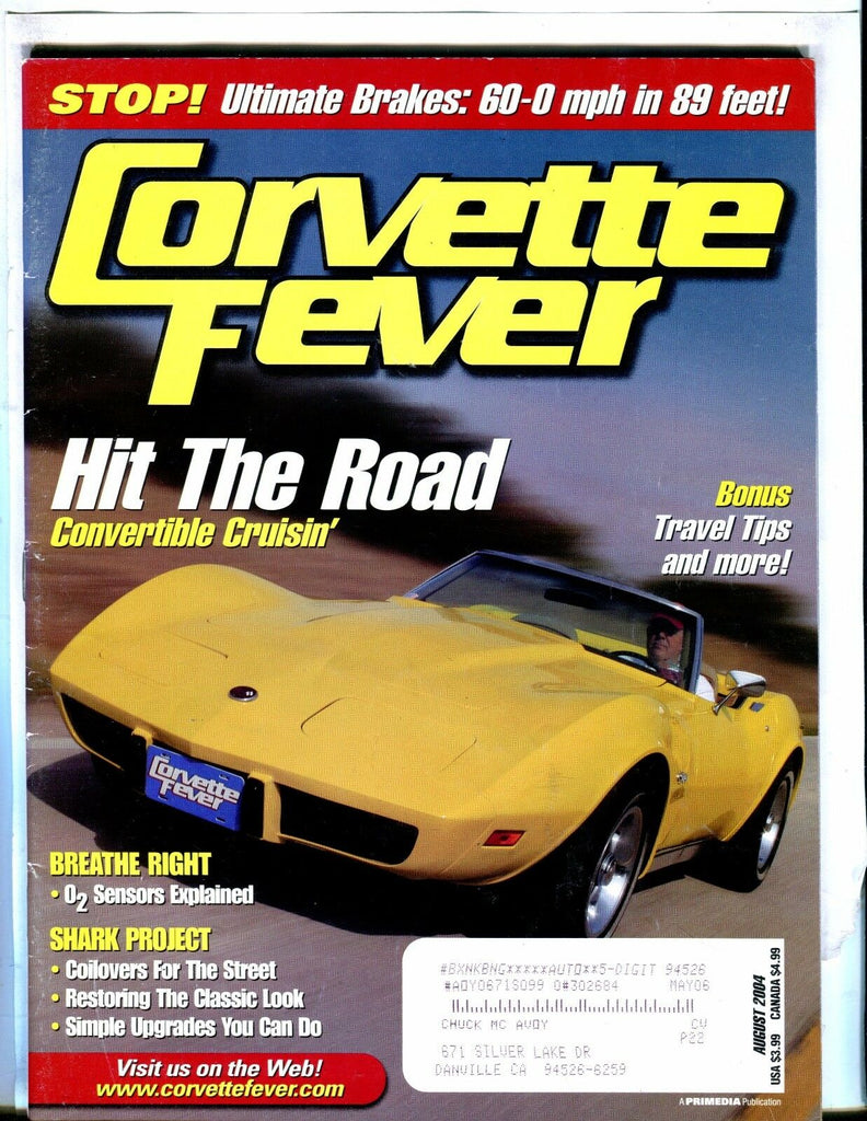 Corvette Fever Magazine August 2004 Convertible EX w/ML 042617nonjhe
