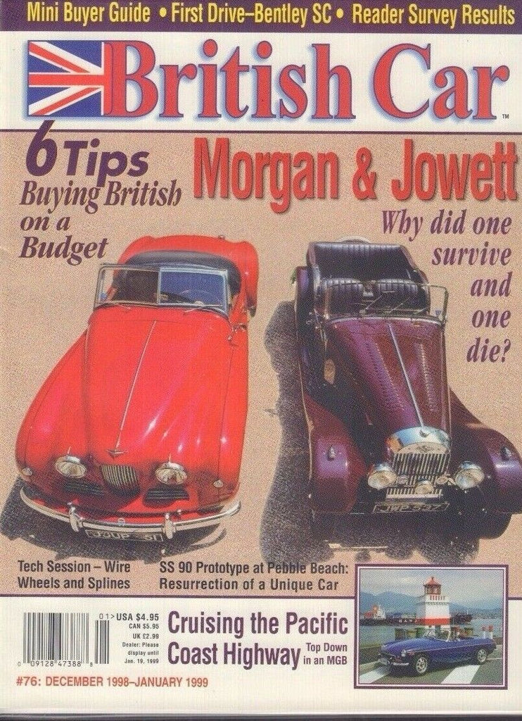 British Car Magazine Morgan & Jowett On A Budget Dec/January 1999 011818nonr