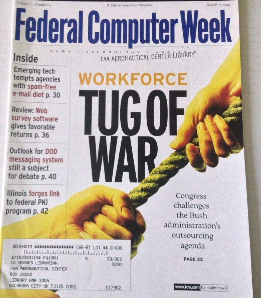 Federal Computer Weekly Magazine Workforce Congress March 17, 2003 080117nonrh