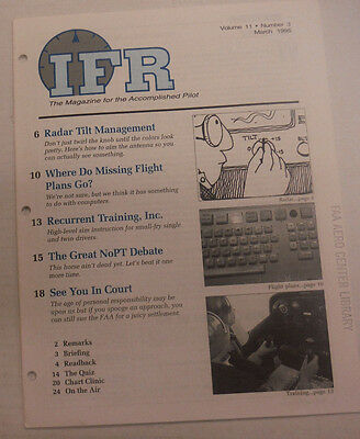 IFR Pilot Magazine Radar Tilt Managment March 1995 FAL 061815R
