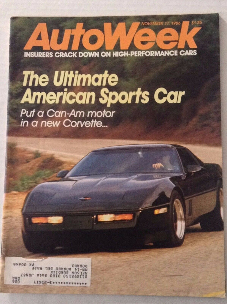 Autoweek Magazine George Damon Ley Rahal Champion November 17, 1986 011617RH