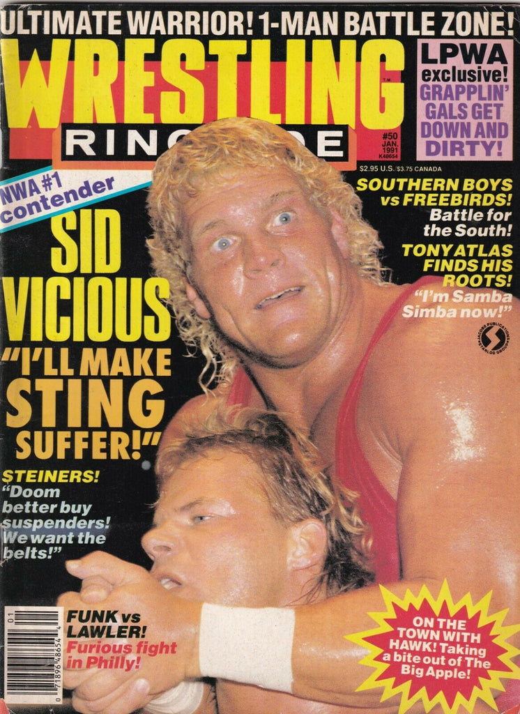 Wrestling Ringside Magazine Sid Vicious Funk Vs Lawler January 1991 052219nonr