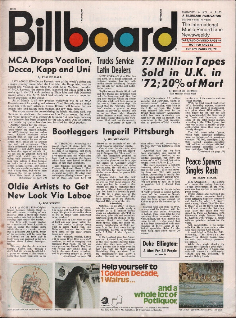 Billboard February 10 1973 Wakrus, Chuck Berry 062917nonDBE