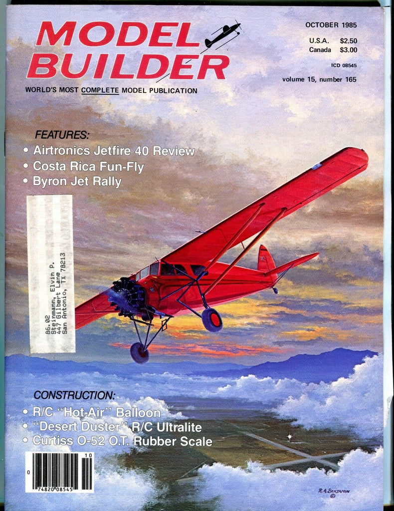 Model Builder Magazine October 1985 Airtronics Jetfire EX w/ML 041017nonjhe