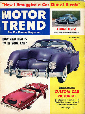 Motor Trend Magazine November 1952 Custom Car Pictorial VG 041416jhe