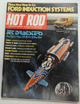 Hot Rod Magazine Jet Dragsters Mopar Slant Plug February 1975 NO ML 050615R