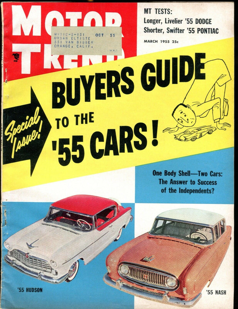 Motor Trend Magazine March 1955 Buyers Guide VG w/ML 030117nonjhe
