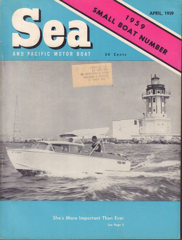 Sea April 1959 Small Boat Number w/ML 050617nonDBE