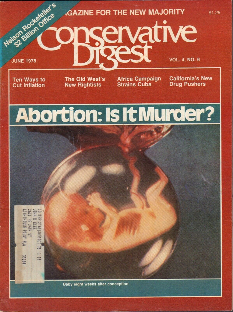 Conservative Digest June 1978 Abortion, Nelson Rockefeller w/ML 010417DBE2