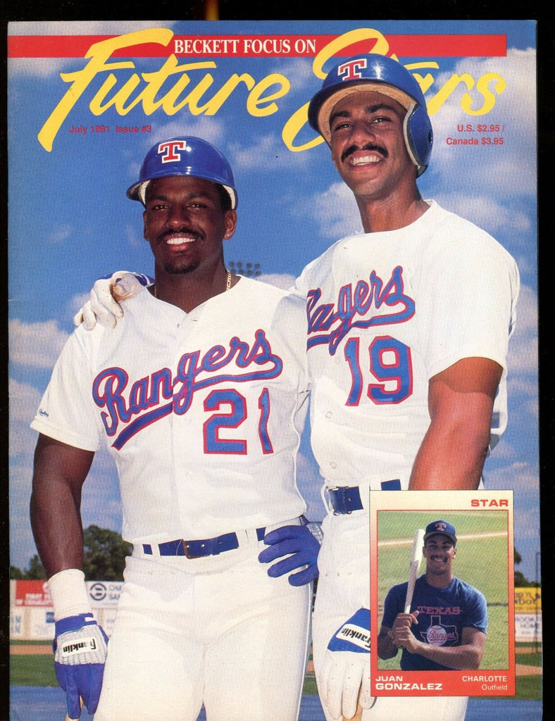 Beckett Focus On Future Stars Magazine July 1991 Juan Gonzalez EX jhscd5