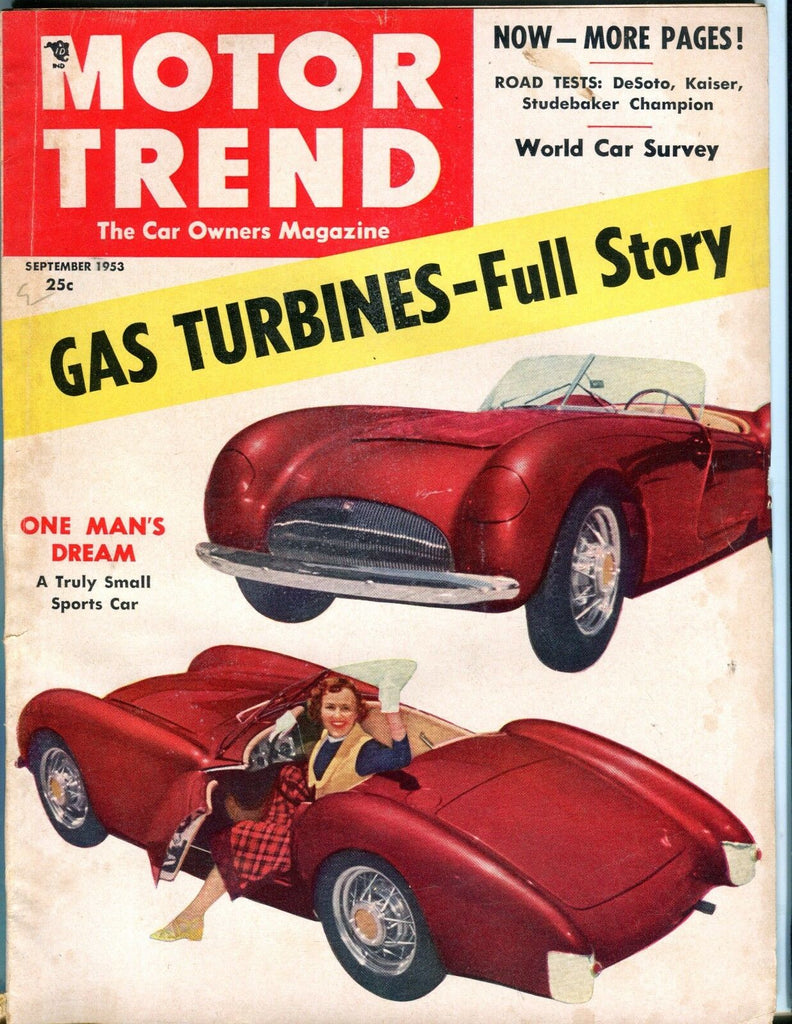 Motor Trend Magazine September 1953 Gas Turbines EX No ML 053017nonjhe