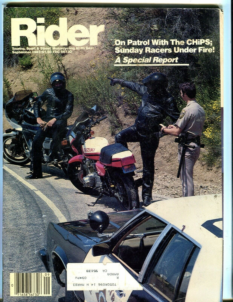 Rider Magazine September 1982 CHiPS Report EX w/ML 050917nonjhe