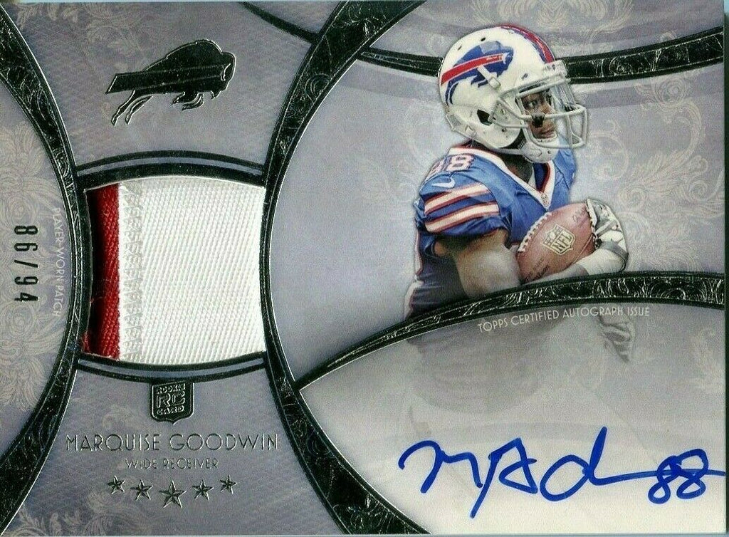 Marquise Goodwin Bills Signed Jersey Rookie Card Topps 86/94 #136 '13 061819DBCD