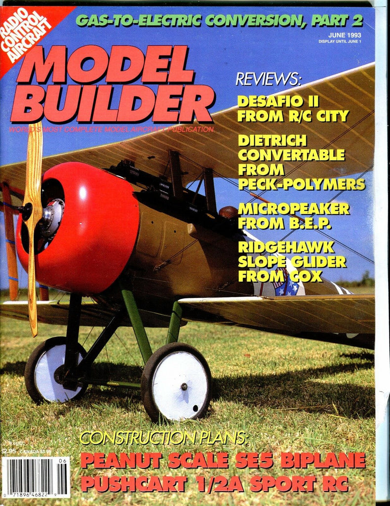 Model Builder Magazine June 1993 SE5 Biplane EX 041017nonjhe