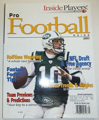 Pro Football Guide Magazine Halftime Wagering 2003 012715R