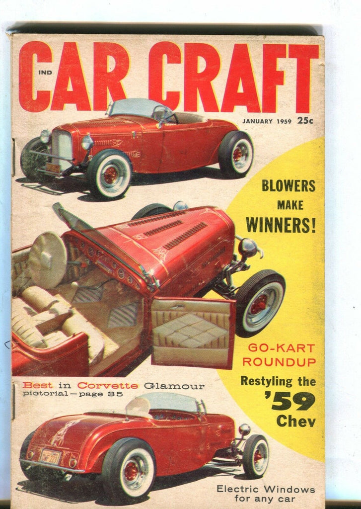 Car Craft Magazine January 1959 Corvette Glamour VG No ML 040717nonjhe