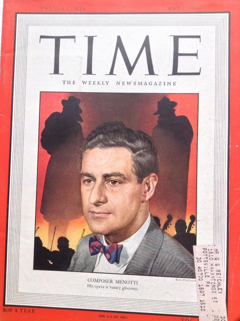 Time Magazine Composer Menotti May 1, 1950 091417nonrh2