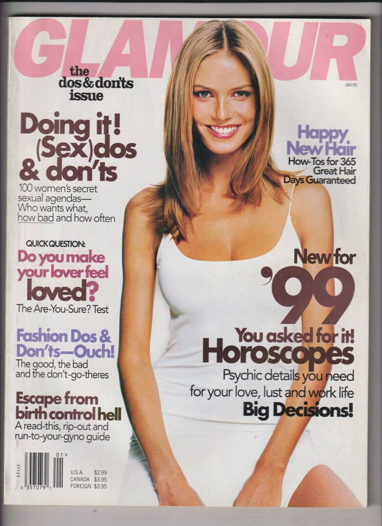 Glamour Magazine Heidi Klum Happy New Hair January 1999 022720nonr
