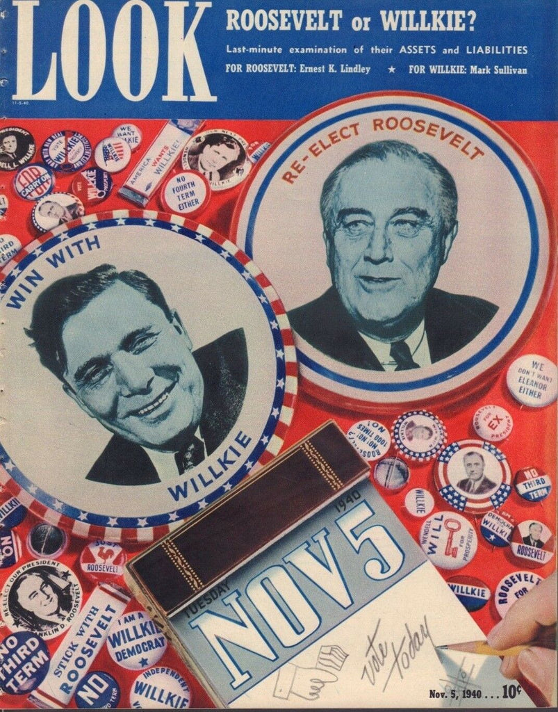 Look November 5 1940 Wendell Willkie Franklin D Roosevelt Election 010219DBE