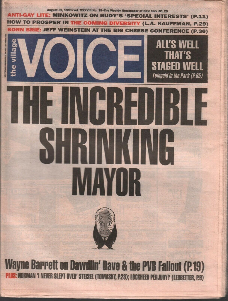 The Village Voice NYC August 31 1993 Rudy Giuliani Wayne Barrett 012120AME
