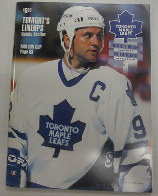 Toronto Maple Leafs Magazine Tonight's Lineups Molson Cup 1995 061615R